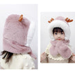 2in1 Cute Penguin Deer Design Fleece Scarf Hat