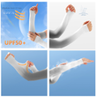 1 Pair Thumbhole Design Gradient Color Ice Silk Sleeve