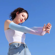 1 Pair Thumbhole Design Gradient Color Ice Silk Sleeve
