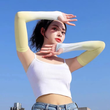 1 Pair Thumbhole Design Gradient Color Ice Silk Sleeve