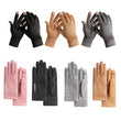 Men And Women Outdoor CyclingSuede Warm Flip-finger Gloves
