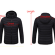 Men Heated Jackets Outdoor Coat USB Electric Battery Long Sleeves Heating Hooded Jackets