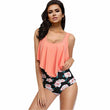 Women Top Ruffled High Waist Swimwear Two Pieces Bathing Suits Bikini Sets